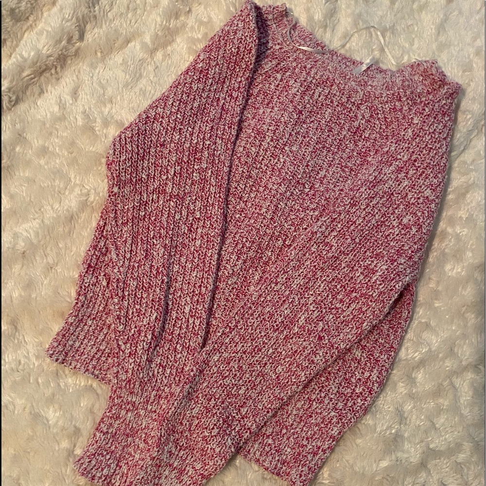 Free People Pink and White Speckled Sweater